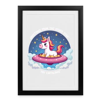 Unicorn from space - Framed poster (27 × 37 cm) - black - Front