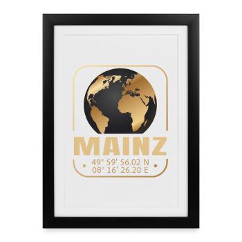 Mainz - Gerahmtes Poster (27 × 37 cm) - Schwarz - Vorne