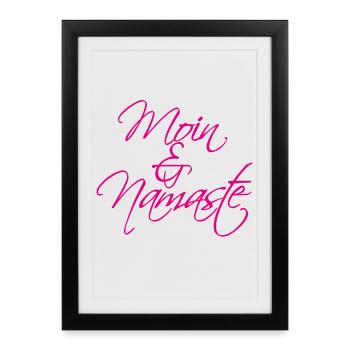Moin & Namaste, magenta - Framed poster (27 × 37 cm) - black - Front