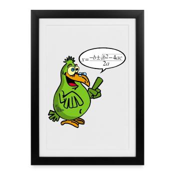 Oiseau intelligent - Affiche encadrée (27 × 37 cm) - noir - Devant
