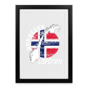 Lofoten - Gerahmtes Poster (27 × 37 cm) - Schwarz - Vorne