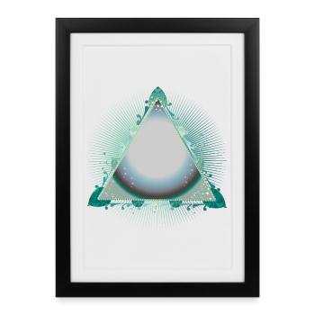 Mystical Triangle Frame in Turquoise with Ornaments - Framed poster (27 × 37 cm) - black - Front