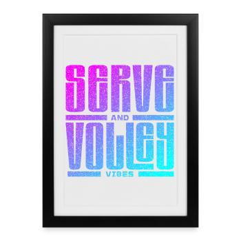 Tennis serve and volley style - Framed poster (27 × 37 cm) - black - Front
