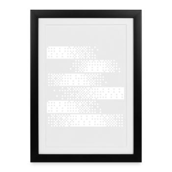 Abstract Digital Pixel Pattern - Framed poster (27 × 37 cm) - black - Front