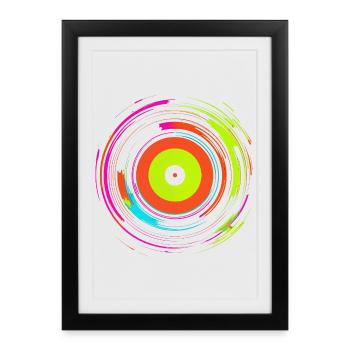 Disque vinyle Retrowave - Affiche encadrée (27 × 37 cm) - noir - Devant