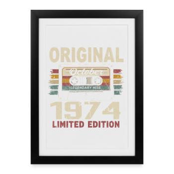 Born in October 1974 | Vintage Gift October 1974 - Framed poster (27 × 37 cm) - black - Front