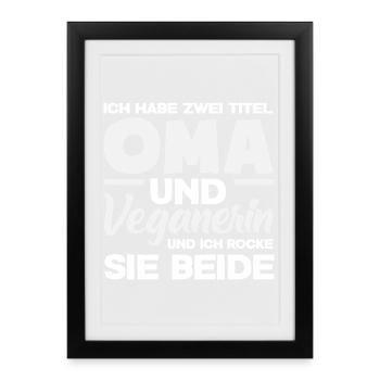 Attention Je suis végétalien Drôle Cadeau végétalien - Affiche encadrée (27 × 37 cm) - noir - Devant