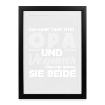 Attention Je suis végétalien Drôle Cadeau végétalien - Affiche encadrée (27 × 37 cm) - noir - Devant