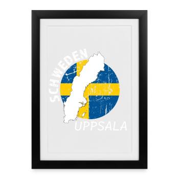 Uppsala - Gerahmtes Poster (27 × 37 cm) - Schwarz - Vorne