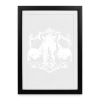 Rhino Boxer - Affiche encadrée (27 × 37 cm) - noir - Devant