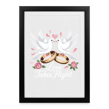 Love Doves - Framed poster (27 × 37 cm) - black - Front