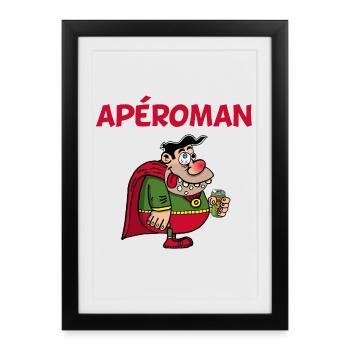 Super-héros de l'apéritif - Affiche encadrée (27 × 37 cm) - noir - Devant