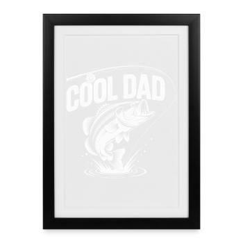 Cool Dad Fishing Tackle Design - Framed poster (27 × 37 cm) - black - Front