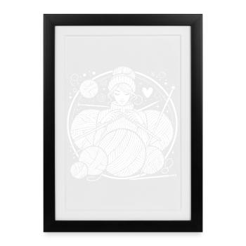 Knitting Design – Style & Cosiness - Framed poster (27 × 37 cm) - black - Front