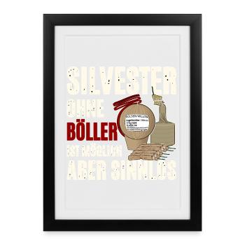 Réveillon du Nouvel An uniquement avec feux d'artifice - Affiche encadrée (27 × 37 cm) - noir - Devant