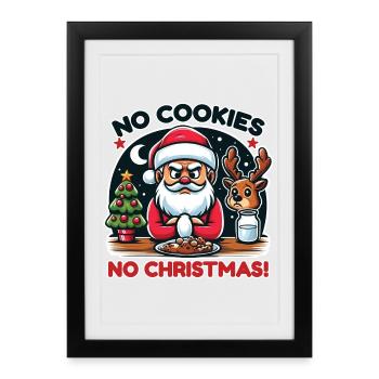 Noël Punch Sarcasme Humour - Affiche encadrée (27 × 37 cm) - noir - Devant