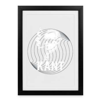 Portrait surréaliste rétro inspiré de Kant - Affiche encadrée (27 × 37 cm) - noir - Devant
