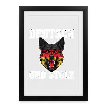 German Shepherd - Framed poster (27 × 37 cm) - black - Front