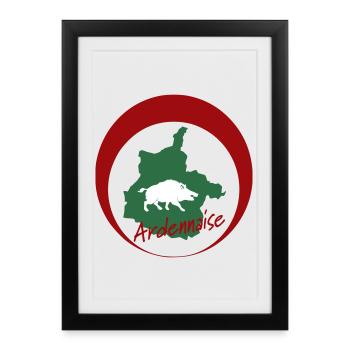 Emblème Ardennais Sanglier - Affiche encadrée (27 × 37 cm) - noir - Devant