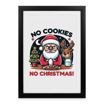 Santa Claus Calls Cookies – Festive Fun - Framed poster (27 × 37 cm) - black - Front