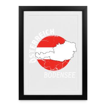 Lac de Constance - Affiche encadrée (27 × 37 cm) - noir - Devant