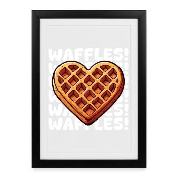 Pop Art Waffle Heart - Framed poster (27 × 37 cm) - black - Front