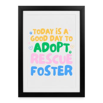 ADOPT DON'T SHOP - Framed poster (27 × 37 cm) - black - Front