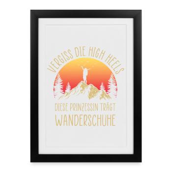 Hiking Sayings Hiker Hiking Outfits - Framed poster (27 × 37 cm) - black - Front