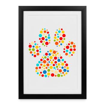 Spotty t shirt Color Dot Mosaic Palm Clusters - Framed poster (27 × 37 cm) - black - Front