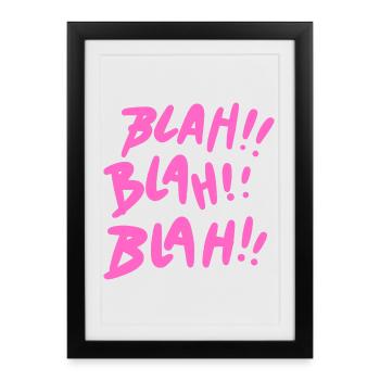 Bla Bla Bla Rose - Affiche encadrée (27 × 37 cm) - noir - Devant