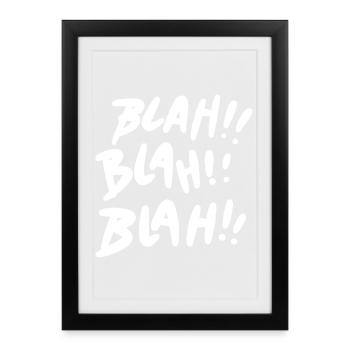 Bla Bla Bla Blanc - Affiche encadrée (27 × 37 cm) - noir - Devant