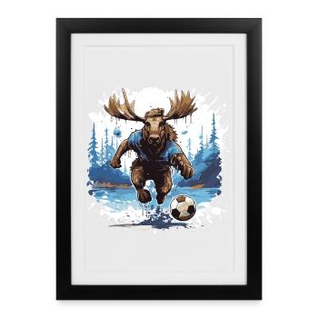 Moose Football Team - Framed poster (27 × 37 cm) - black - Front