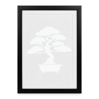 Zen Bonsai Silhouette - Framed poster (27 × 37 cm) - black - Front