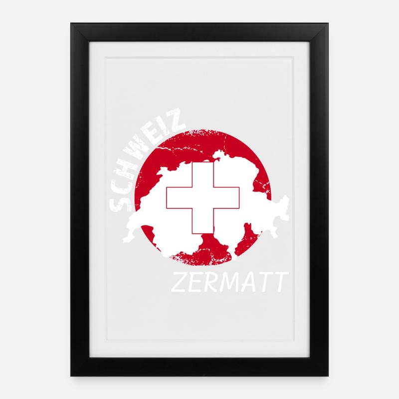 Zermatt - Gerahmtes Poster (27 × 37 cm) - Schwarz