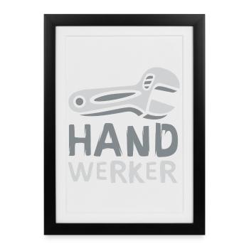 Artisan Comic Design with Wrench - Framed poster (27 × 37 cm) - black - Front