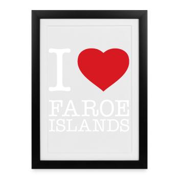 i love Faroe Islands - Framed poster (27 × 37 cm) - black - Front