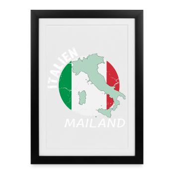 Milan - Framed poster (27 × 37 cm) - black - Front