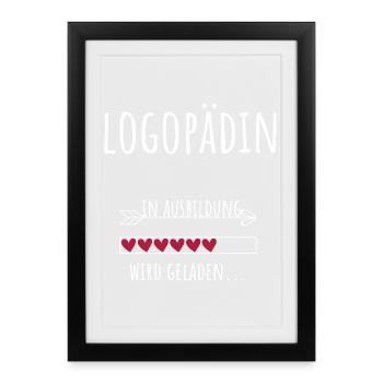 Speech Therapy Studies Profession Training Speech Therapist - Framed poster (27 × 37 cm) - black - Front