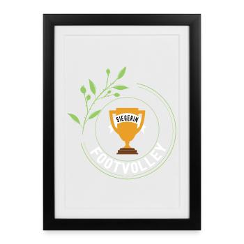 Footvolley Winner Footvolleyer Player Team Win - Framed poster (27 × 37 cm) - black - Front