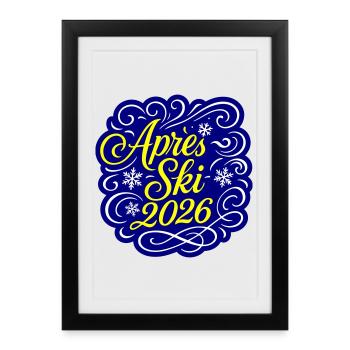 Soirée après-ski 2026 - Affiche encadrée (27 × 37 cm) - noir - Devant
