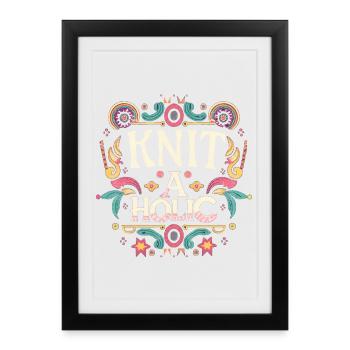 Knit-aholic - Framed poster (27 × 37 cm) - black - Front