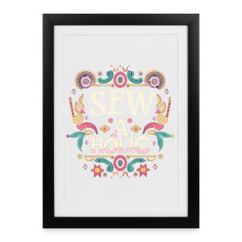 Sew-aholic - Framed poster (27 × 37 cm) - black - Front