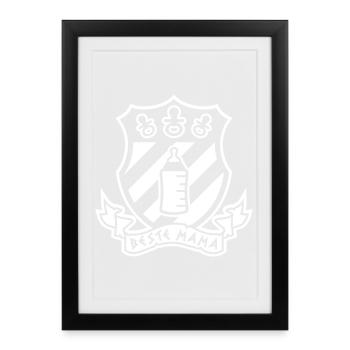 Best Mom – Coat of Arms with Pacifier & Pirate Bottle - Framed poster (27 × 37 cm) - black - Front
