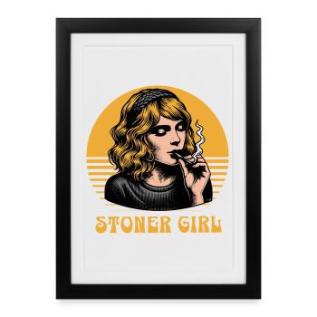 Fille stoner - Affiche encadrée (27 × 37 cm) - noir - Devant
