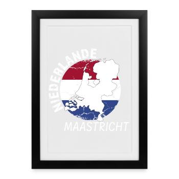 Maastricht - Affiche encadrée (27 × 37 cm) - noir - Devant