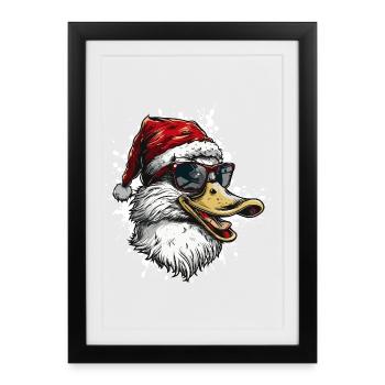 Duck Christmas Funny - Framed poster (27 × 37 cm) - black - Front