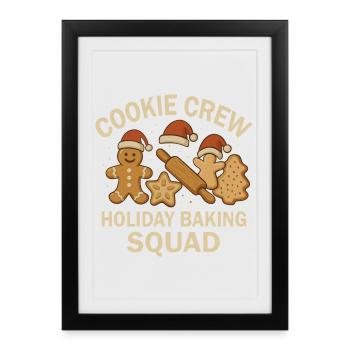 Christmas Baking Team - Cookie Crew Motif - Framed poster (27 × 37 cm) - black - Front