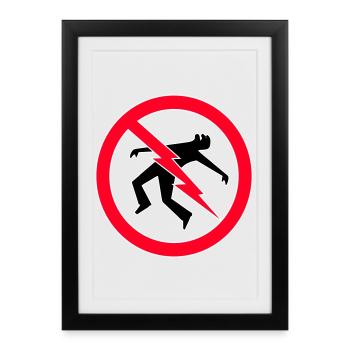 Lightning  Warning - Framed poster (27 × 37 cm) - black - Front