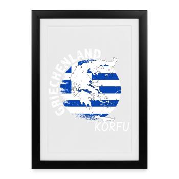 Corfu - Framed poster (27 × 37 cm) - black - Front