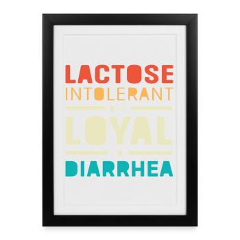 Allergie au lait Intolérance au lactose Flatulence - Affiche encadrée (27 × 37 cm) - noir - Devant